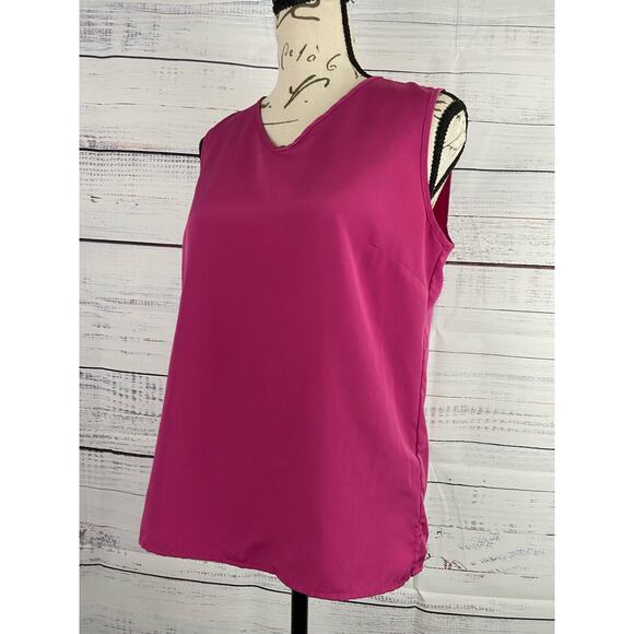 Susan Graver Style Sleeveless Blouse Womens XS V Neck Pink Cami Tank Shell - Picture 3 of 10